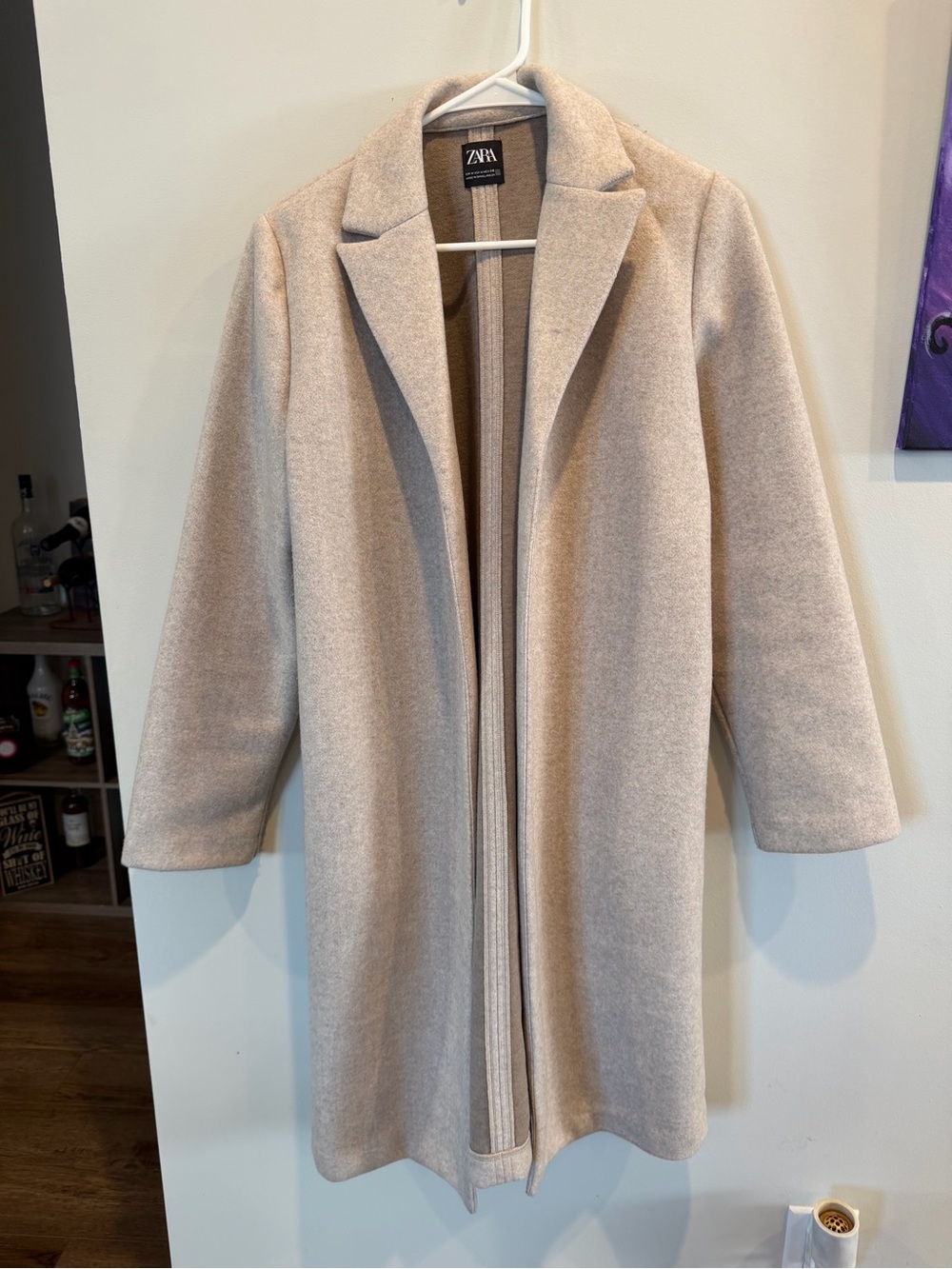 Zara Felt Texture Coat beige